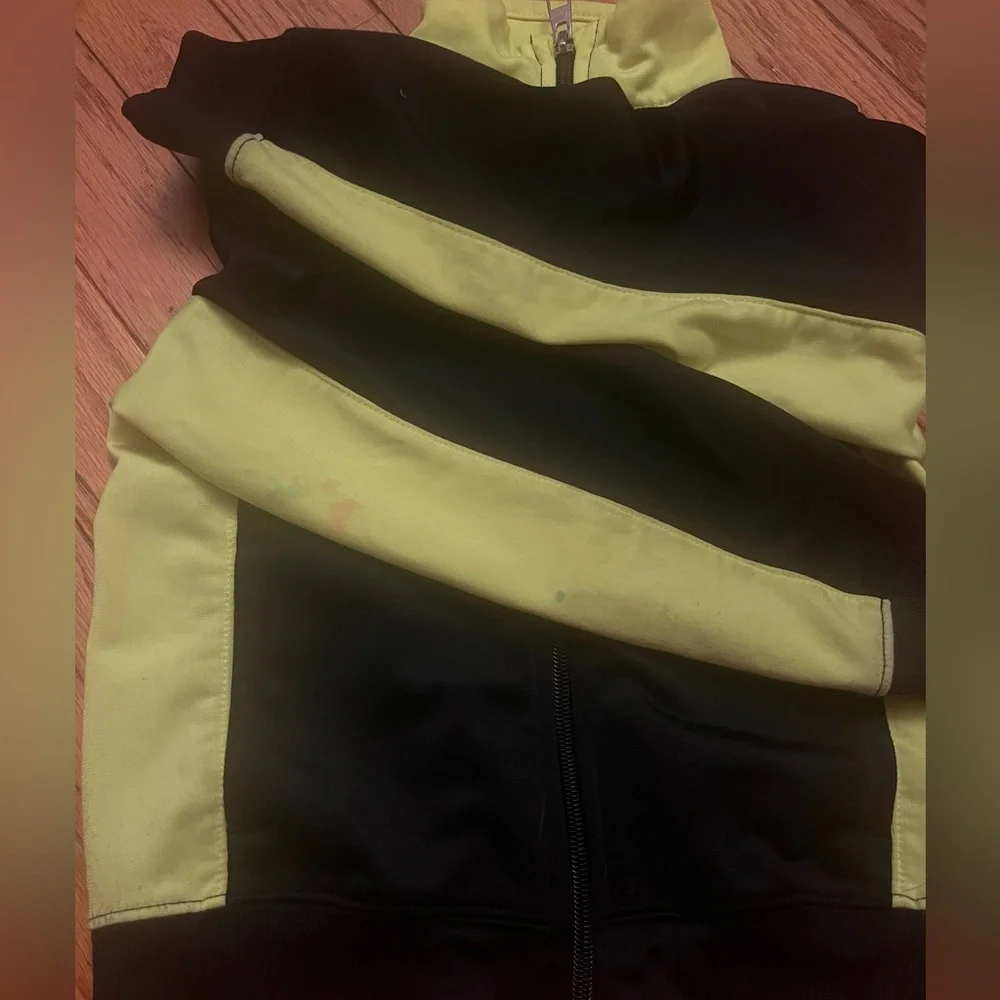 Nike Kids' Black & Neon Yellow-Green Full-Zip Track Jacket Sweatshirt Boys Sz 4